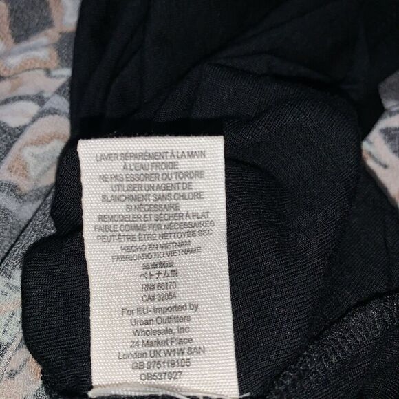 Free People Stella Mock Neck Mini Dress Black Graphic Print XS WhimsyGoth Boho - Picture 10 of 10